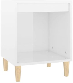 Mesas de cabeceira 2 pcs 40x35x50 cm branco brilhante