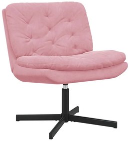 Cadeira Relaxante Giratória Rosa 63 x 75 x 76 cm Veludo