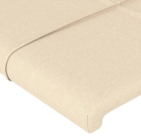 Cabeceira de cama c/ luzes LED tecido 163x16x78/88 cm cor creme