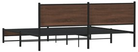 Estrutura cama sem colchão 200x200cm metal carvalho castanho