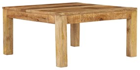 vidaXL Mesa de centro em madeira de mangueira maciça 80x80x40cm