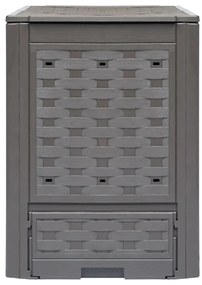 Compostores jardim 3pcs 60x60x83cm 900L plástico vime castanho