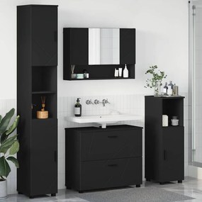 vidaXL Conjunto de Móveis para Banheiro 4 pcs Preto 30 x 35 x 192 cm