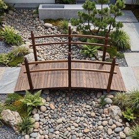 Ponte de Jardim para Ribeiros, 230 x 73 x 108 cm, Madeira Carbonizada, Castanho