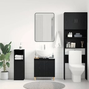 Gabinete de Pia vidaXL Preto Carvalho 58x33x60 cm Madeira Engenharia