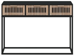 Mesa consola 105x30x75 cm derivados de madeira e ferro preto