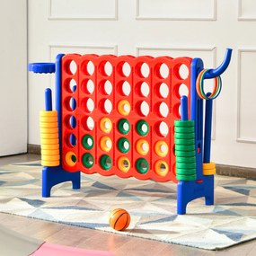 Jogo Conecta 4 gigante 84 x 33 x 74 cm para crianças e adultos para ar livre 74 cm com cesto e jogo de atirar argolas 42 peças Azul