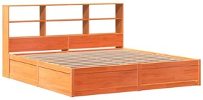 Cama sem colchão 180x200 cm pinho maciço castanho-mel