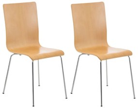 Conjunto de 2 cadeiras de cozinha e sala de jantar Pepe 43 x 87 x 47 cm Cor Natural