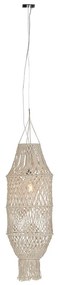 Candeeiro de suspensão retro com máscara de macramé 130 cm - Corda Rústico
