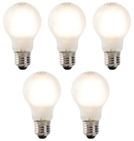 Conjunto de 5 lâmpadas de filamento LED E27 reguláveis de vidro fosco 320 lm 2700K