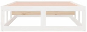 Estrutura de cama 90x200 cm madeira maciça branco