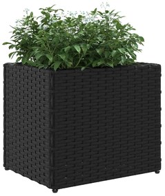 Vaso/floreira de jardim 36x30x32 cm vime PE preto