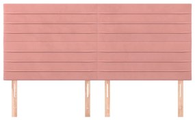 Cabeceira de cama 4 pcs veludo 90x5x78/88 cm rosa