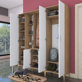Hall Stand EA129 – Walnut White – 180 x 198,6 x 37,5 cm