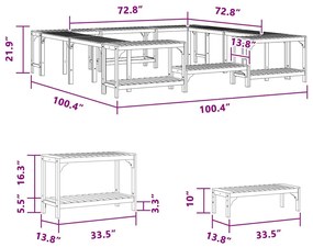 Entorno para Banheira de Hidromassagem Castanho 250 x 250 cm