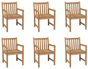 Cadeiras de exterior 6 pcs madeira de teca maciça