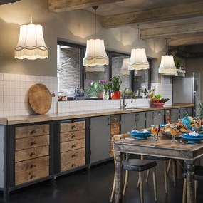 Conjunto de 4 Pendentes Retro Creme 45 cm - Granny