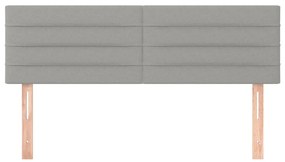 Cabeceira de cama 2 pcs tecido 72x5x78/88 cm cinzento-claro