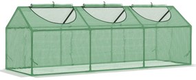 Outsunny Estufa 180x60x60cm Estufa de Jardim com 3 Janelas Enroláveis para Cultivo de Plantas Verduras Flores Verde