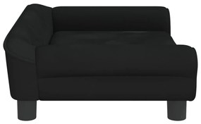 Sofá infantil 70x45x26 cm veludo preto