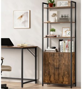 Estante sala, escritório 24 x 60 x 159,5 cm Preto castanho vintage