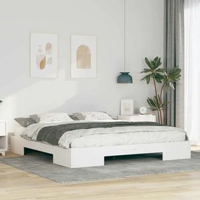 vidaXL Estrutura de cama de chão Branco Madeira de pinho maciça