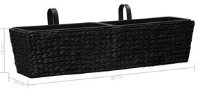 Floreiras de pendurar 2 pcs jacinto de água preto