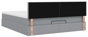 Estrutura de cama otomana com colchão 180x200 cm cinzento claro