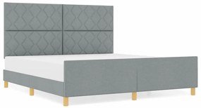 Estrutura de Cama vidaXL em Cinza Claro, 180x200 cm, Tecido