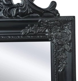 Espelho de pé em estilo barroco, 160x40 cm, preto