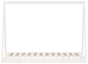 Estrutura de cama infantil 80x160 cm pinho maciço branco