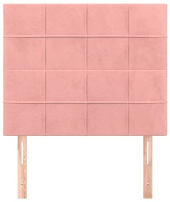 Cabeceira de cama 2 pcs veludo 80x5x78/88 cm rosa