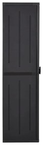 Armário de arrumação para jardim 65x45x172 cm vime PP preto