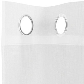 Cortinas de voile com ilhós 2 pcs branco