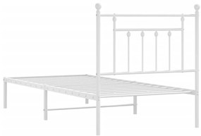 Estrutura de cama com cabeceira 90x200 cm metal branco