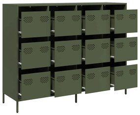 Aparador 135x39x103,5 cm aço laminado a frio verde-azeitona
