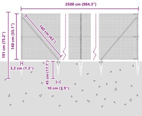 Cerca de Arame Soldado com 13 Estacas Cinza 1.4x25 m Aço