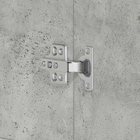 Guarda-Sapatos Cinza Concreto 80x39x180 cm de Madeira de Engenharia