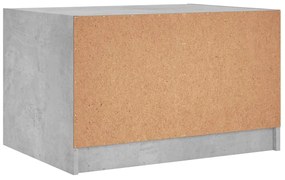 Mesa de centro c/ portas de vidro 68x50x42 cm cinza cimento