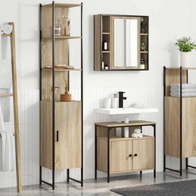 vidaXL Conjunto de Móveis para Banheiro 3 pcs Carvalho sonoma