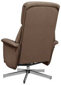 Cadeira de massagens reclinável c/ apoio de pés tecido castanho