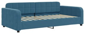 Sofá-cama com colchão 100x200 cm veludo azul