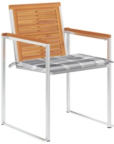 Cadeiras de jardim 8 pcs c/ almofadões madeira de acácia maciça