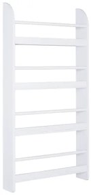HOMCOM Estante de Parede Livros 4 Prateleiras Escritório Dormitório Entrada Design Moderno Funcional 56x12x113 cm Branco Elegante | Aosom Portugal