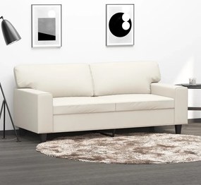 vidaXL Sofá de 2 lugares 140 cm couro artificial cor creme