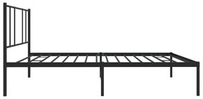 Estrutura de cama com cabeceira 75x190 cm metal preto