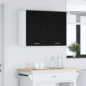 Armário Suspenso em Carvalho Preto da - 80x31x60 cm - Feito em Madeira