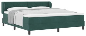 Cama Box Spring com Colchão VidaXL Verde Escuro 180x200 cm Veludo