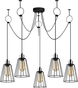 Chandelier Tel – Preto – Diâmetro 115 cm, Altura 130 cm
